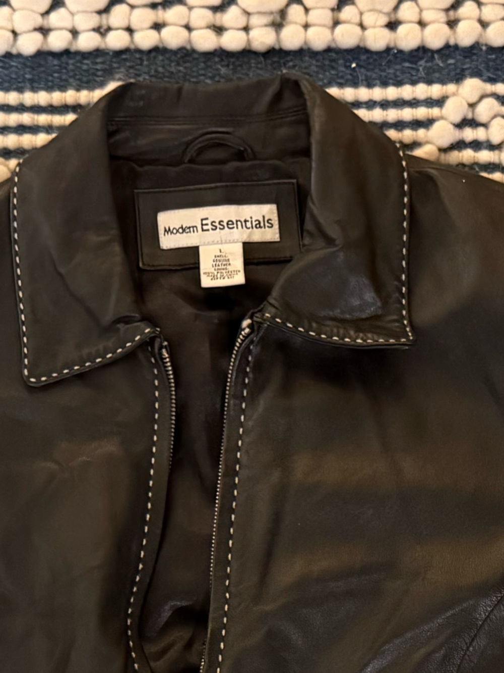 Modern Essentials Black Leather Jacket for Men